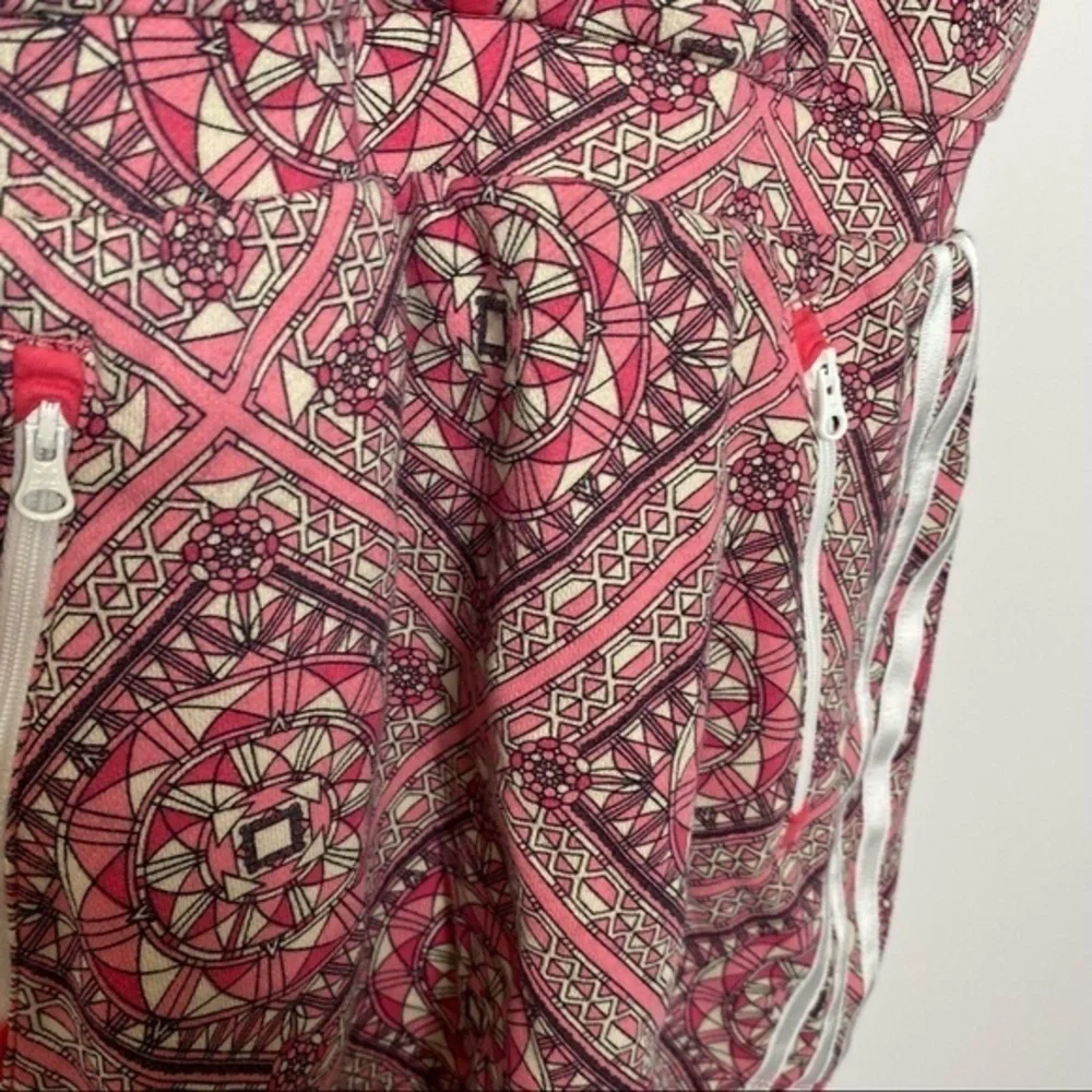 Adidas‎ Pink Stained Glass Print Zip Front Dress Size Medium